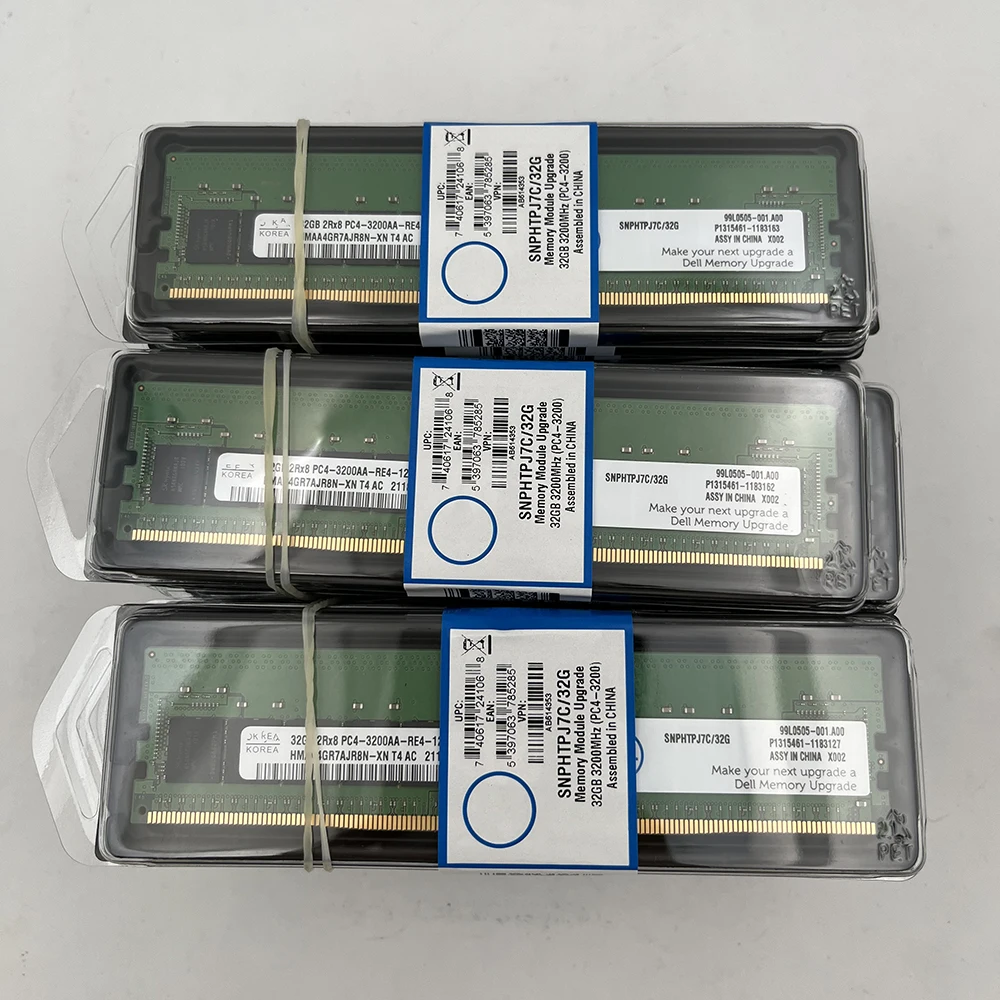 Memoria de servidor para DELL SNPHTPJ7C/32G, 32GB, piezas, PC4-3200AA, DDR4, 1 HMAA4GR7CJR8N-XN