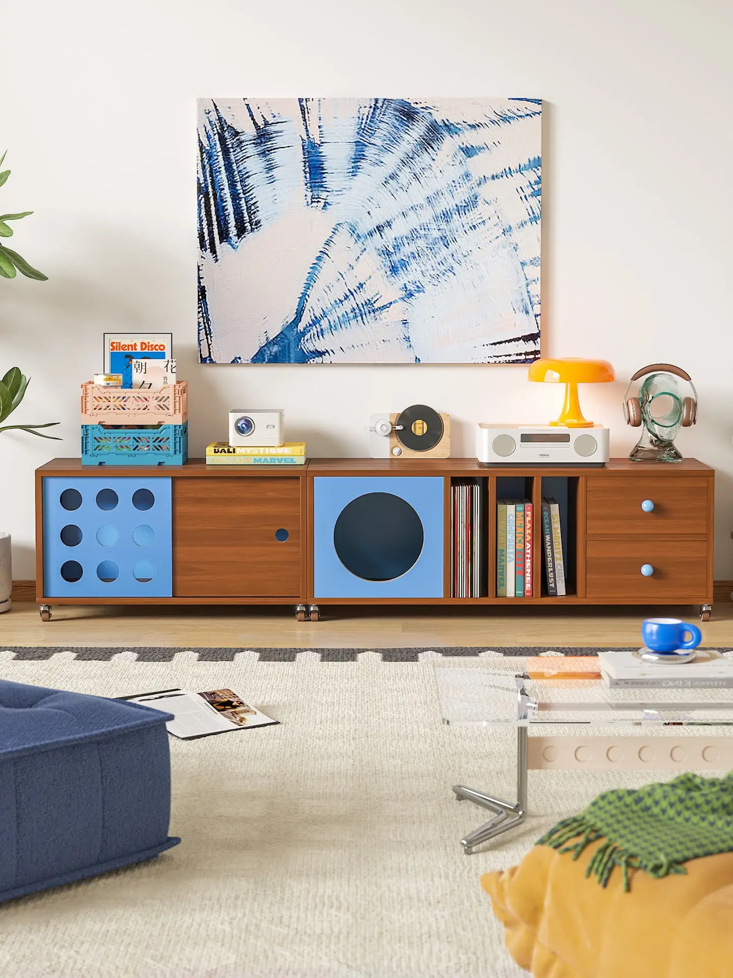 

Solid wood TV cabinet custom removable bookshelf laminate set-top box wall shelf