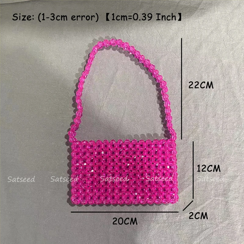 Beaded Bags Wholesale Custom Color Design Ladies Party Small Beach Purses and Handbags Pearl Wallets Green Top-handle Commuter