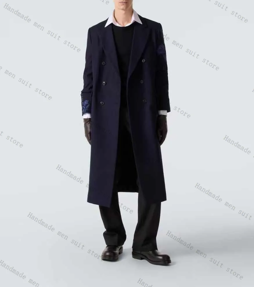 

Formal Long Men Suit 1 Pcs Blazer Appliqued Overcoat Prom Wedding Tuxedos Coat Autumn Customized Office Business Jacket