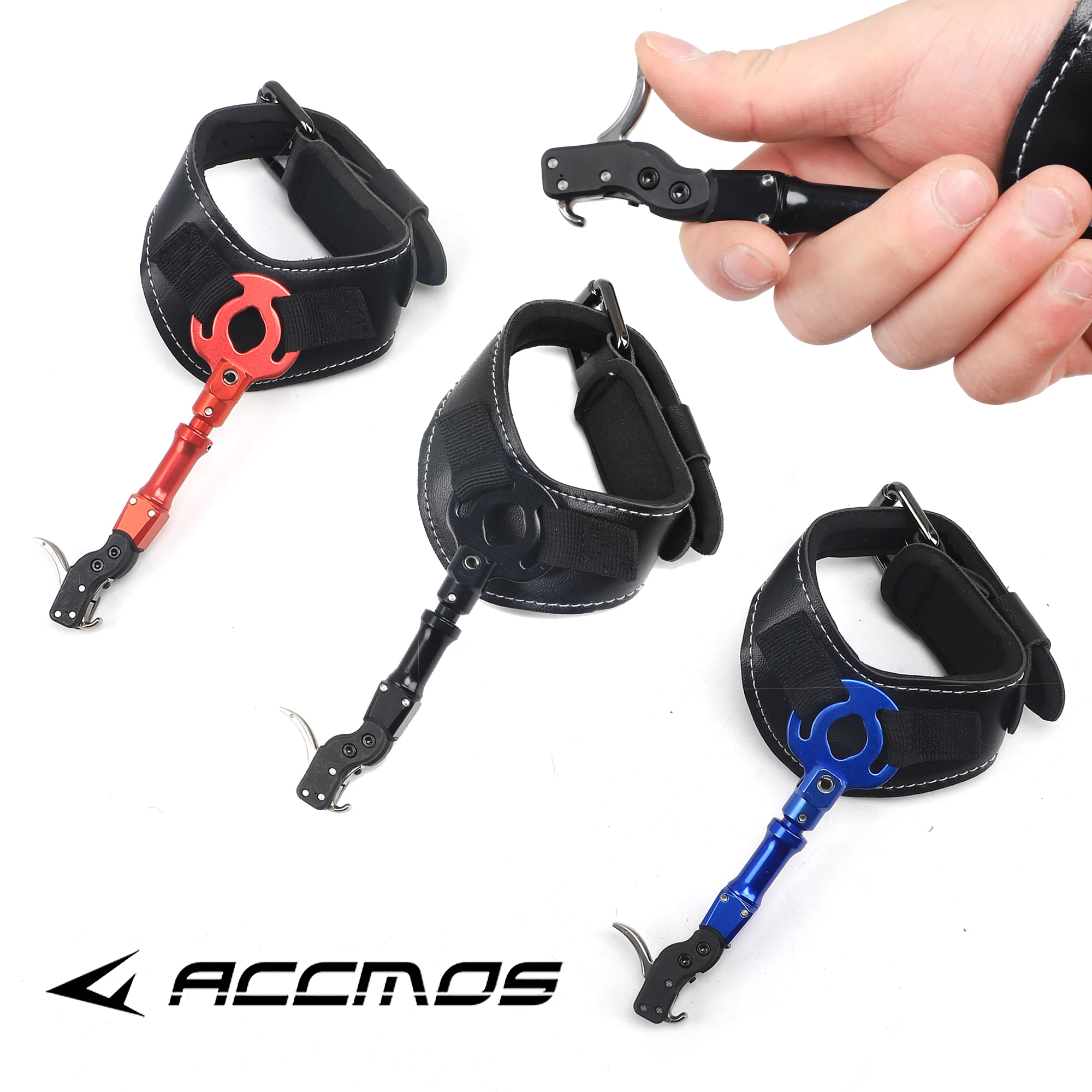 Archery Compound Bow Wristband Release Aid Archery Bow Release 360 Rotating Thumb Trigger Caliper Release For Hunting Accessory