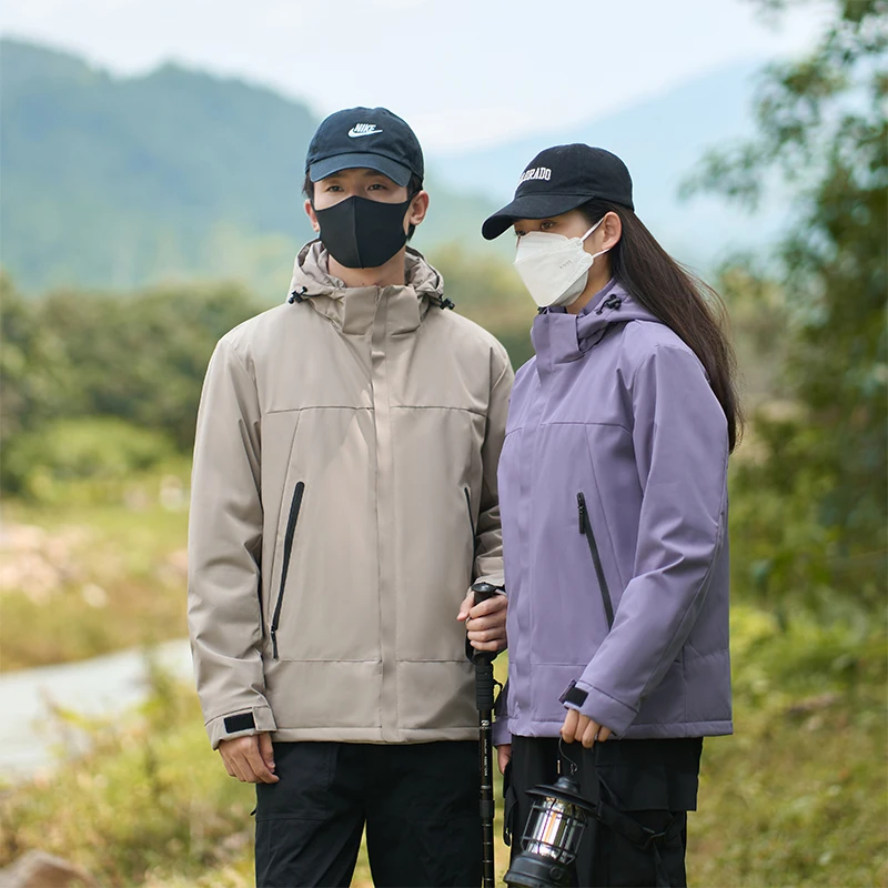 

Пара осенне-зимних ветрозащитных ветровок с длинными рукавами, кардиган для мужчин, уличное водонепроницаемое свободное пальто, женская новая повседневная куртка с капюшоном