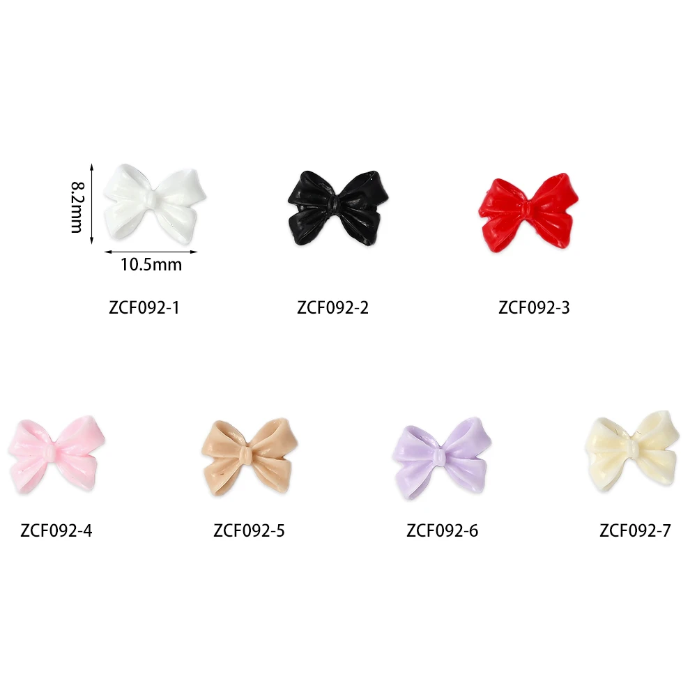 100pc Pink Beige Bow Resin Nail Art Decoration 3D Cream Color Bowknot Nail Charm Ornament Jewelry DIY Manicure Classic Accessory