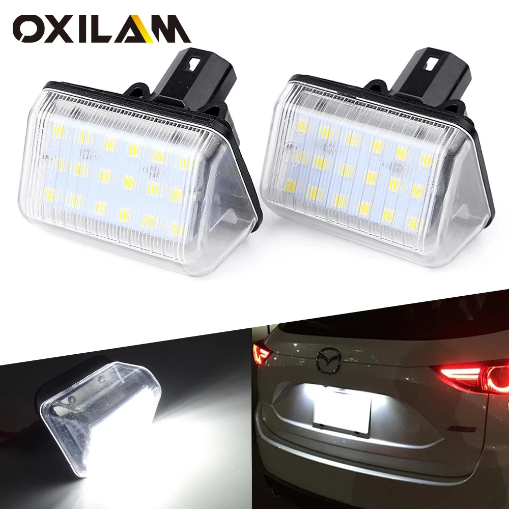 2Pcs For Mazda 6 CX-7 Speed 6 2006 2007 2008 CX-5 2013 2014 Accessories Car Rear LED Number License Plate Light 6000K White