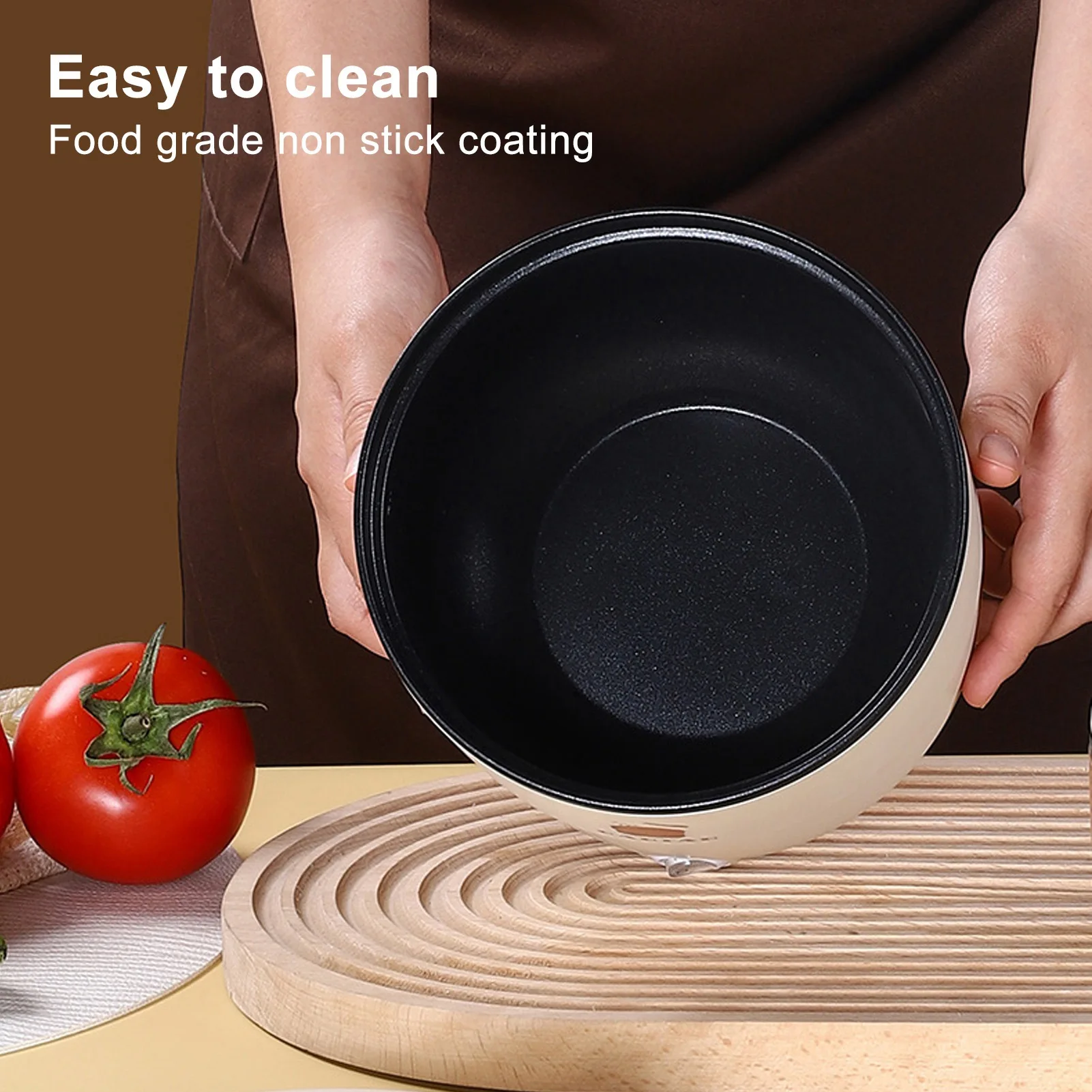 Olla arrocera eléctrica multifuncional de 1,8 L, doble capa, antiescaldaduras, antiadherente, olla de Cocina eléctrica para fideos, sopa, guisar, Stea