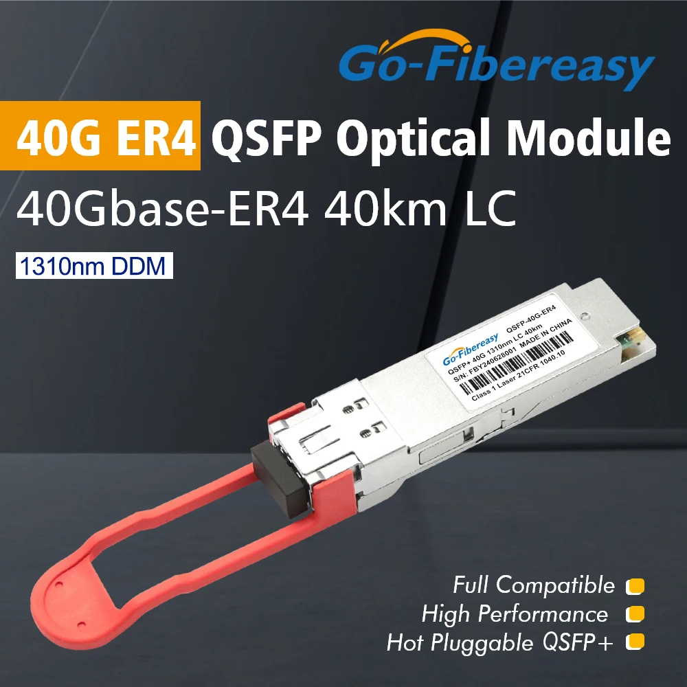 40Gb 40km ER4 QSFP Transceiver 1310nm LC/UPC Connector Fiber Optic Module For Cisco Juniper Mellanox Mikrotik... Ethernet Switch