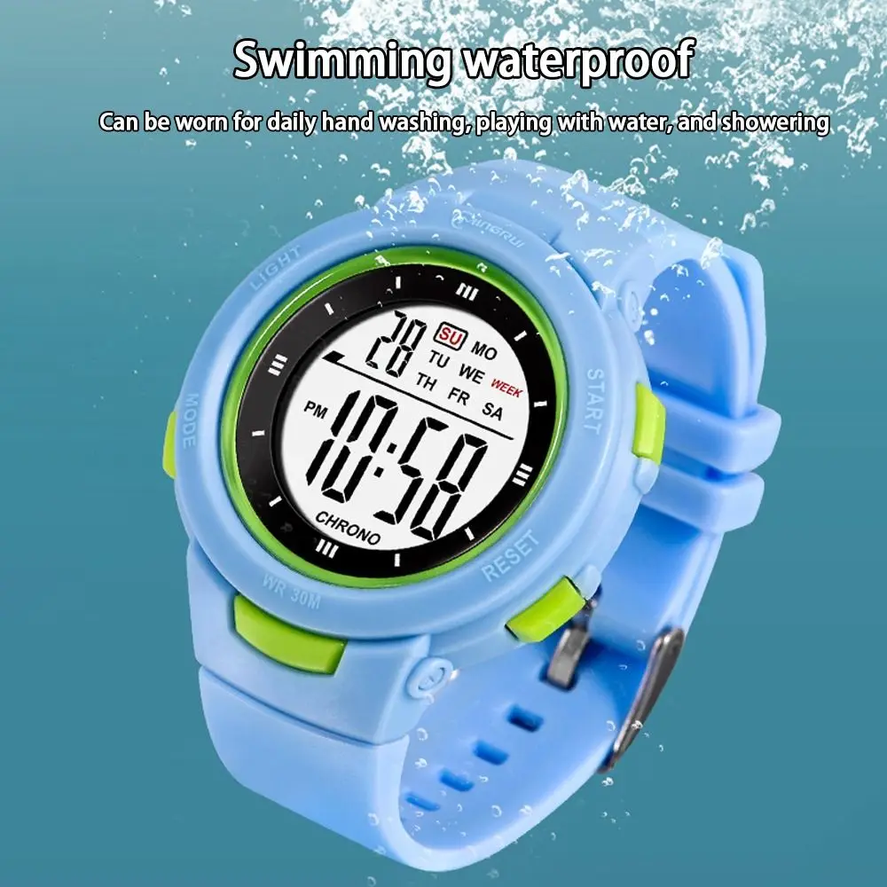 Высококачественные светящиеся спортивные часы, многофункциональные повседневные электронные часы, водонепроницаемые часы для плавания, будильник