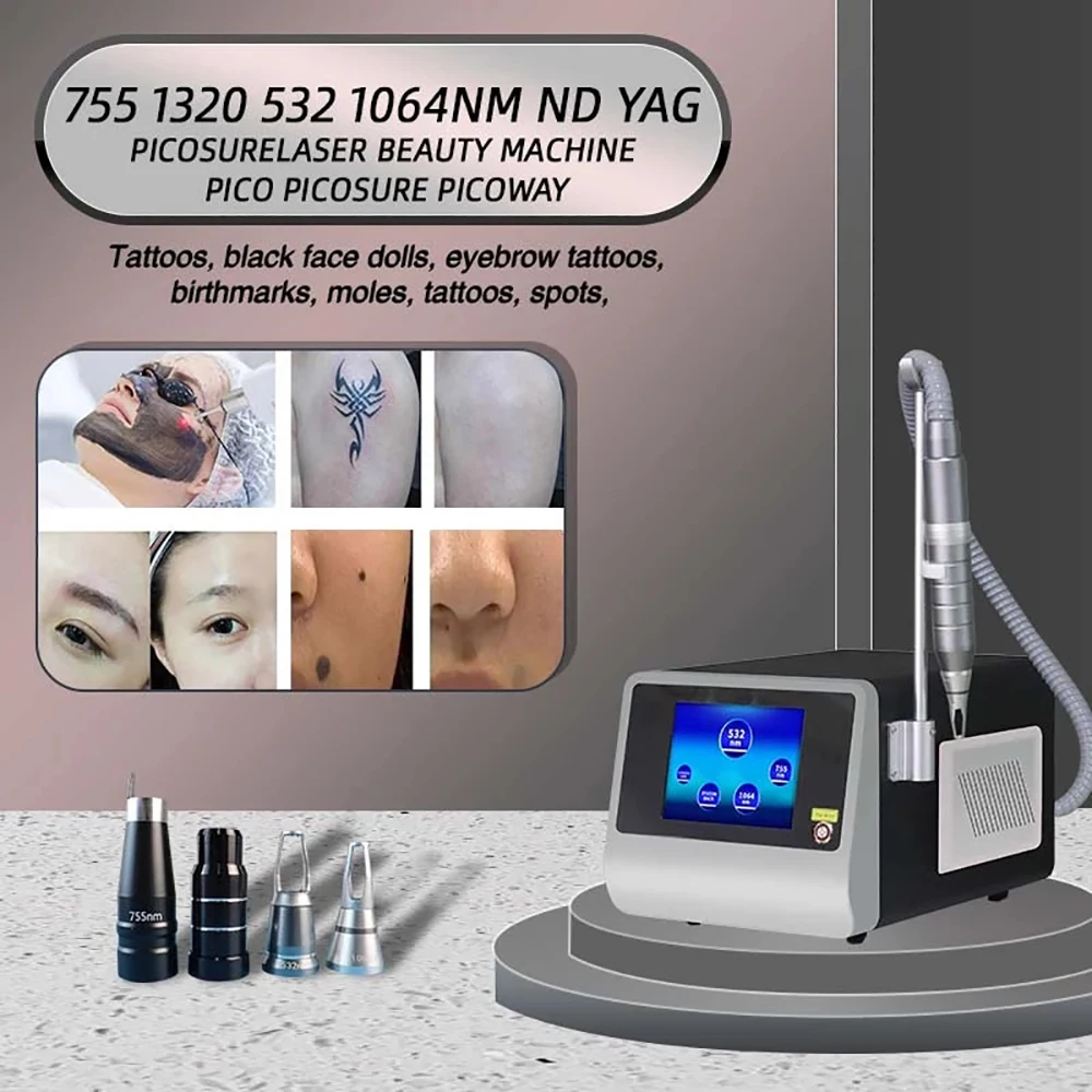 2000W Q Switch Nd Yag Tattoo Removal&Skin Rejuvenation Black Face Doll Machine/1320nm 1064nm 532nm 755nm Laser