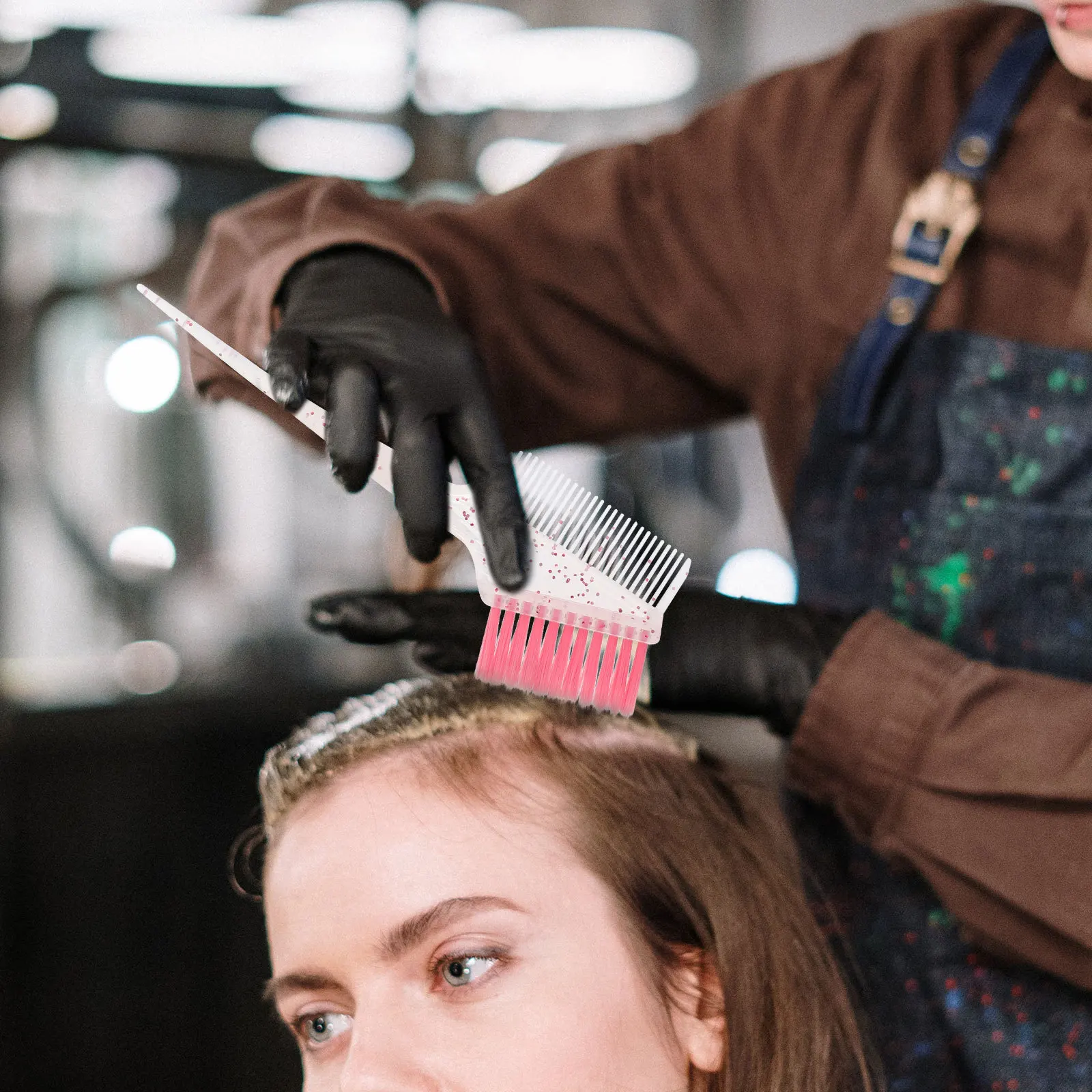 

1Set Hair Dye Bowl and Brush Kit Flexible Bristle Applicator for Even Color Mix Professional Salon Grade Dyeing Tools for Home