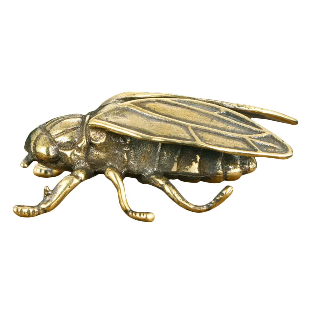 

Rustic Copper Cicada Decor Exquisite Statue Delicate Adornment for Office Desk Home Decor Brass nament Tabletop Model