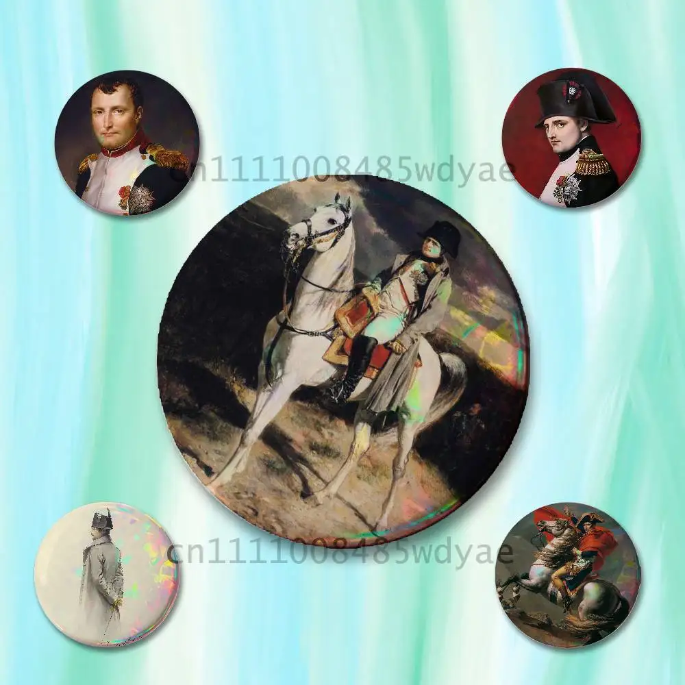 Napoleon Bonaparte Badges 25 32 44 58 75 mm Round Cosplay Pin Fans Collect Friends Gifts Brooch Souvenir Custom