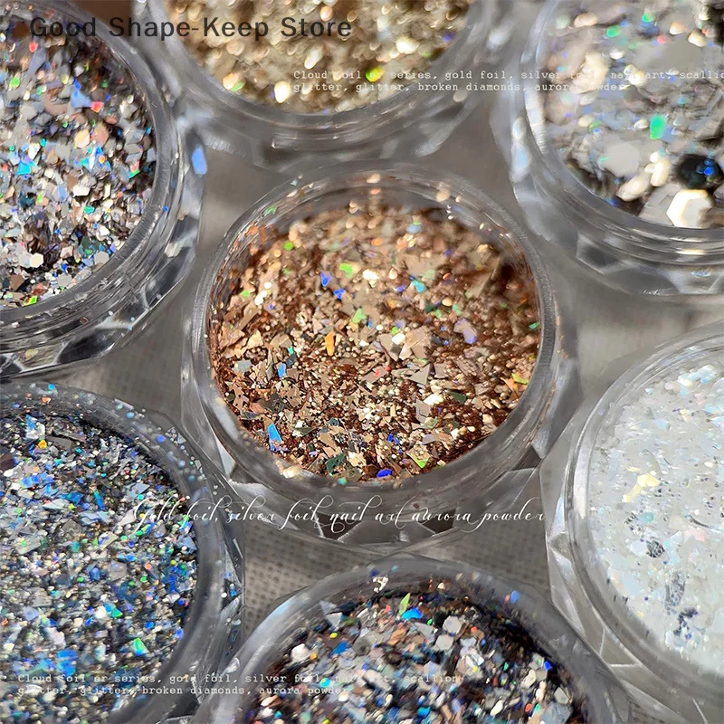 미니 반짝이는 별 네일 글리터 오각형 디자인 DIY 네일 아트 장식 박스 살롱 액세서리