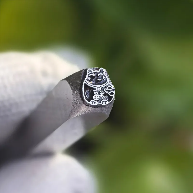 Jiyan Steel Glückskatze Handprägewerkzeug für Lederwaren – unterstützt individuelle Anpassung – Detail 8
