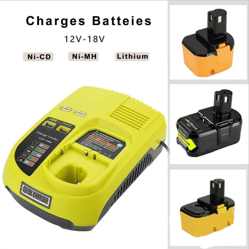 P117 Charger For Ryobi ONE+Plus P108 Dual Chemistry Battery 12V-18V EU/US/AU Plug For Ryobi 12V-18V Ni-CD Ni-MH Li-ion Battery