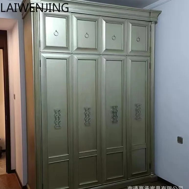 

SGF light luxury champagne color premium gray wardrobe retro master bedroom four-door wardrobe