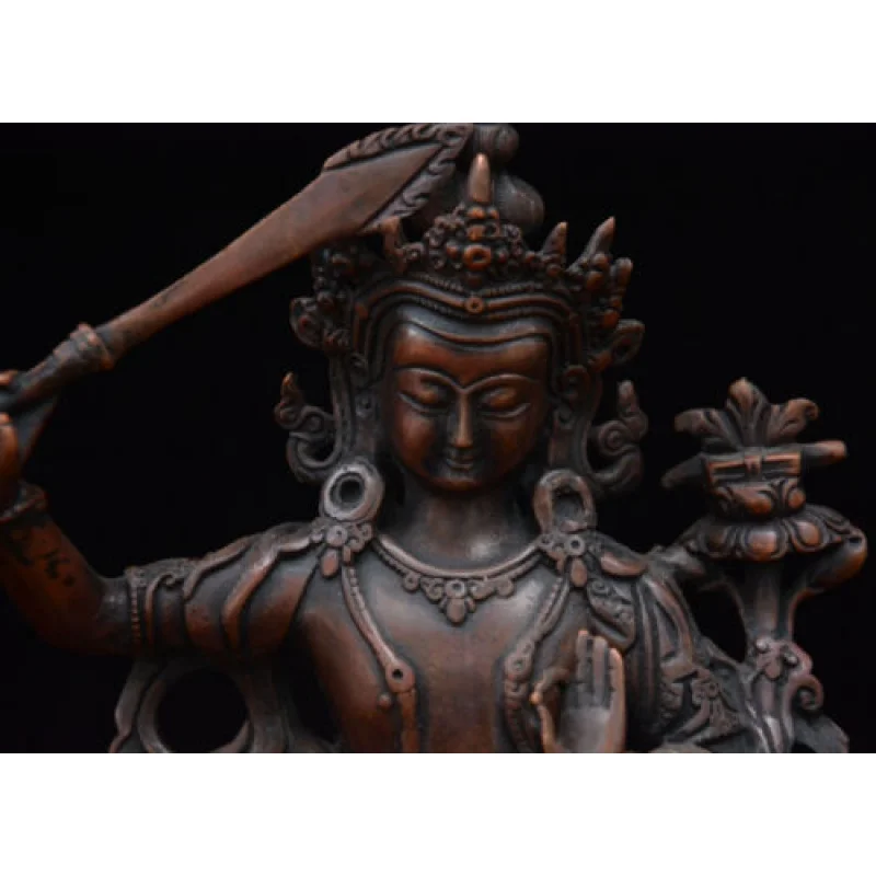 Tibetan Buddhism Bronze Wenshu Manjushri Manjusri Avalokiteshvara Goddess Statue