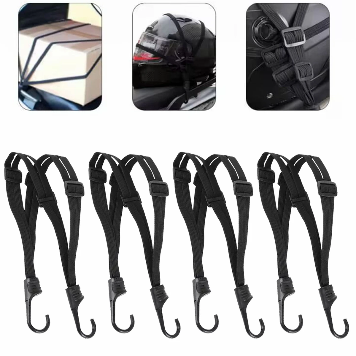 Motorcycle Rear Seat storage Helmet Straps Motorcycle Bag Hooks Luggage Retractable Elastic Rope Fixed Strap Motos Accessories