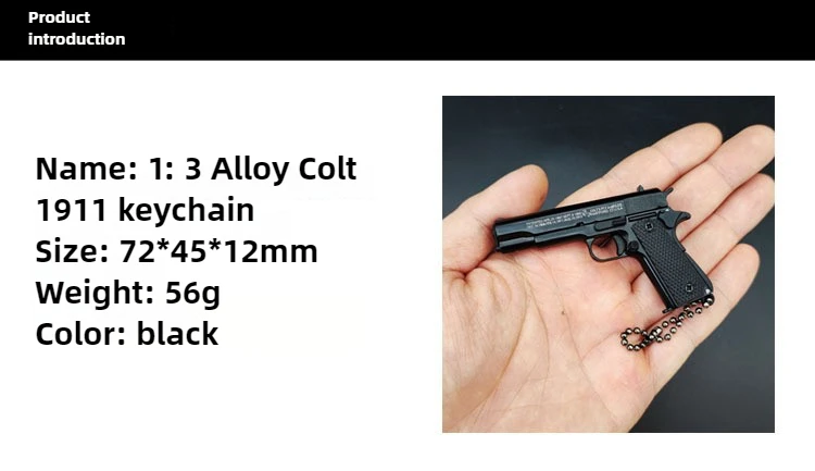 1:3 escala liga colt 1911 pistola mini arma de metal chaveiro colt 1911 pistola chaveiro brinquedo fidget pubg arma presente pubg decoração brinquedos