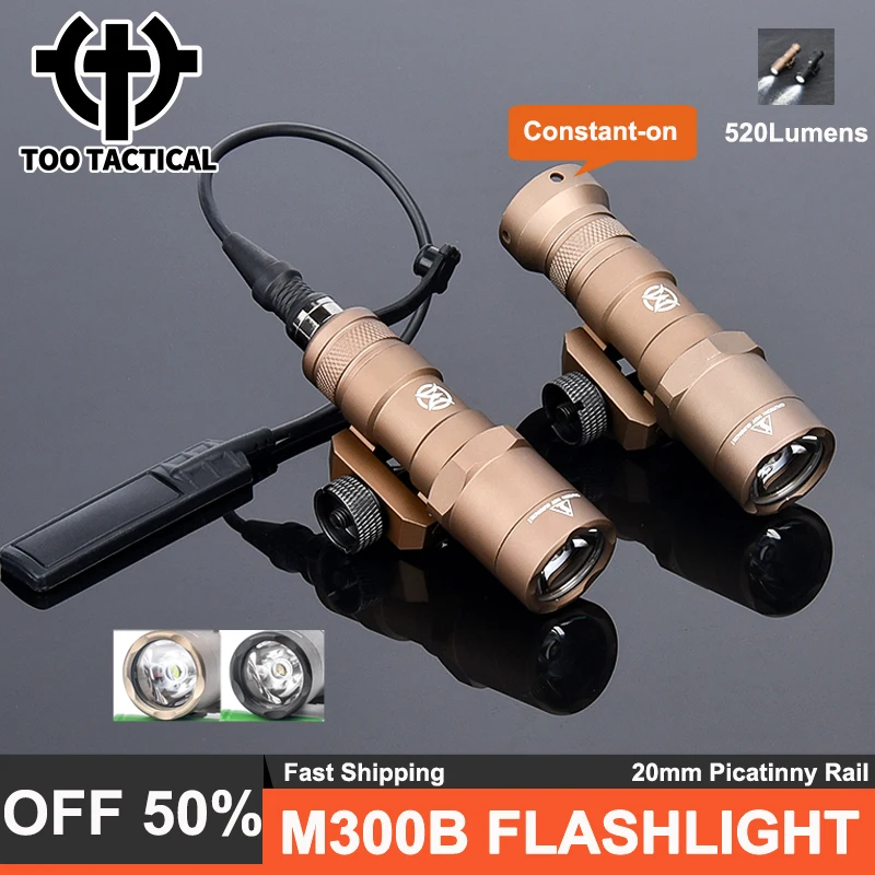 

Tactical M300 M300B Flashlight Set Wadsn M300b MINI Scout Light 520Lumen White LED Hunting Spotlight With Remote Constant Switch