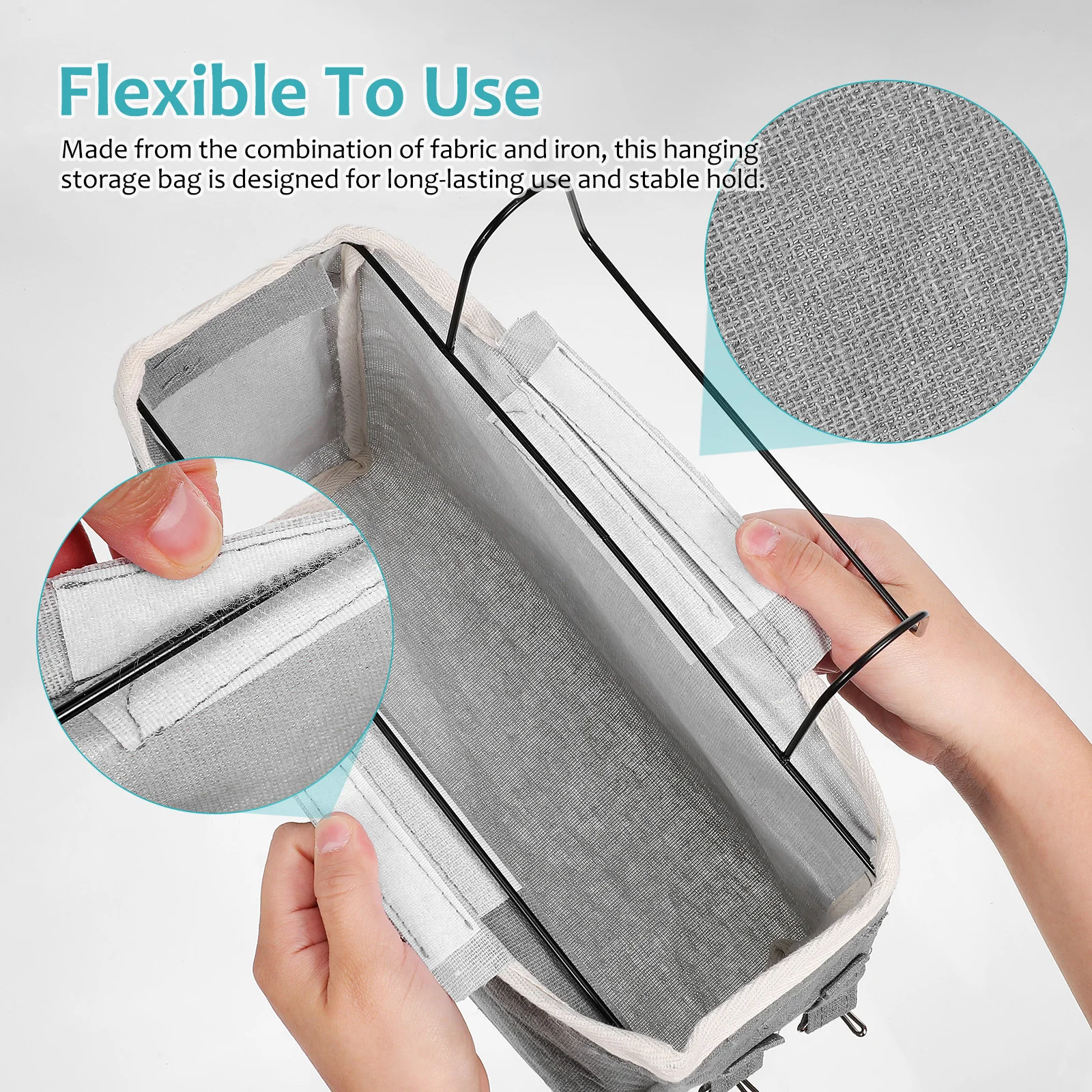

Hanging Storage Bag Dorm Organizer Bedside Pouch Sundry Organizer Fabric Iron Bed Space Saving Easy
