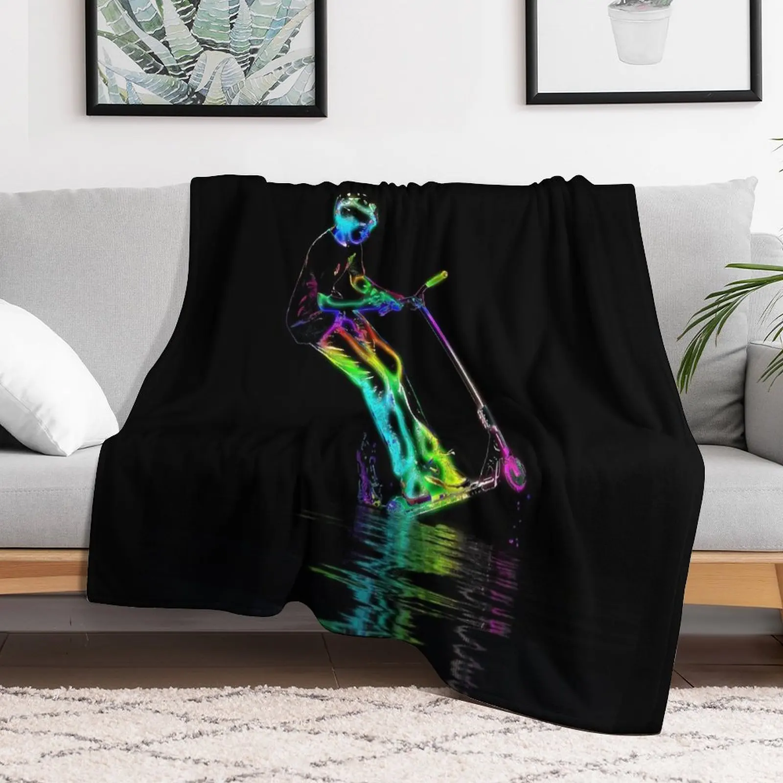 

Puddle Jumping - Scooter Boy Throw Blanket Hair Fashion Sofas Blankets