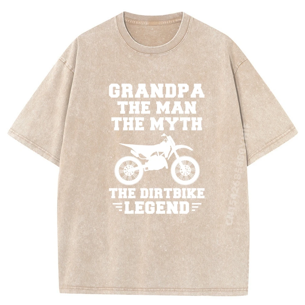 تي شيرت Grandpa The Man The Myth تي شيرت مطبوع تي شيرت رجالي مصمم ملابس جرافيك تي شيرت رجالي فضفاض مغسول