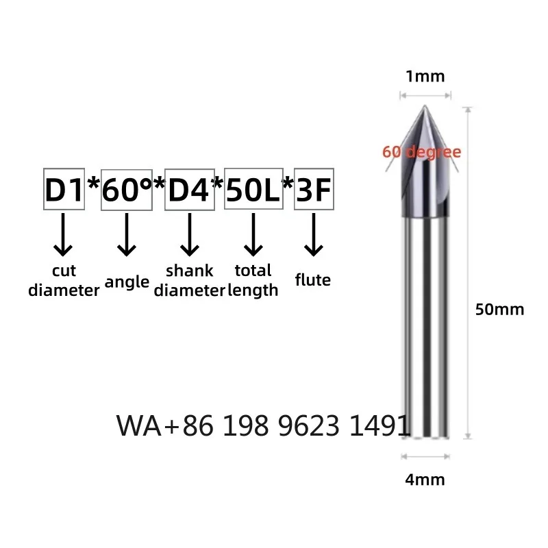 Dual Edge Fixed Point Centering Drill, Multi-angle Chamfer Endmill with TiCN Coating, 60 90 120° for Industrial CNC Cutting Work
