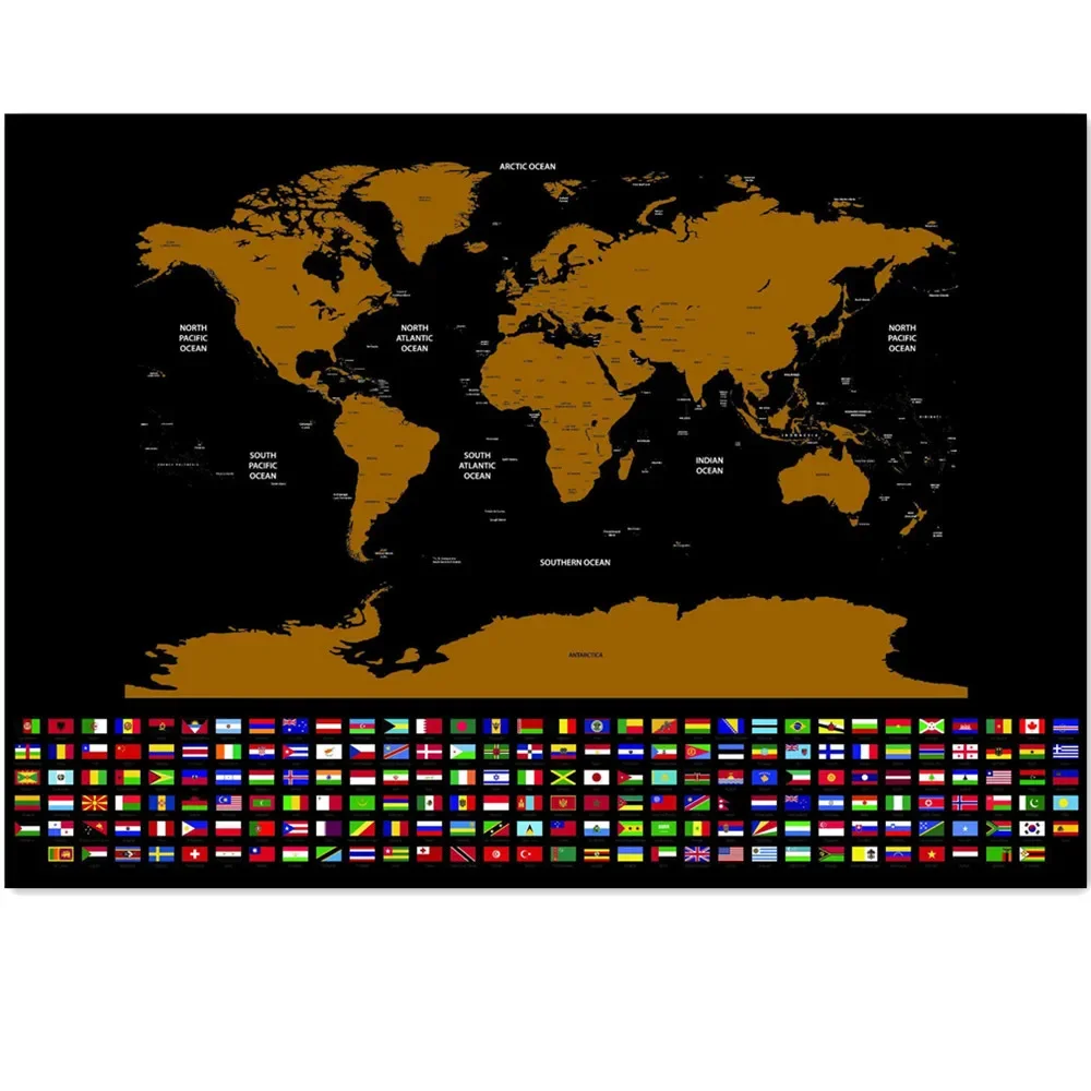 Top International Travel Maps for Scratching, Luxury Scratch Maps With National Flags, Travel Journal Poster scratch card Gifts