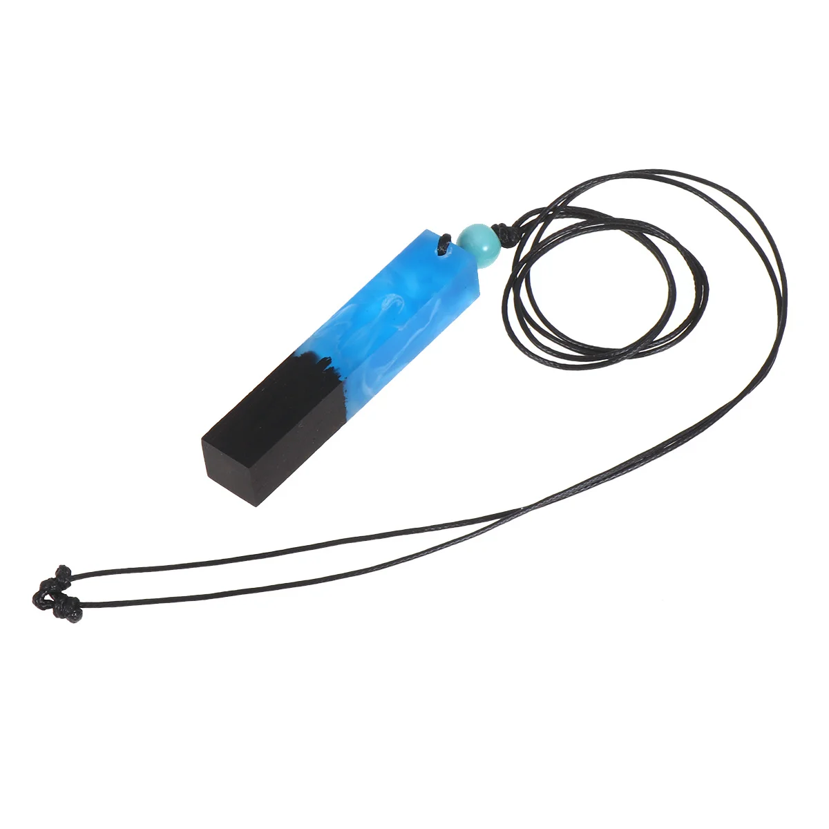 DIY الخشب الراتنج مكعب قلادة قلادة الأزرق الأبيض حلي معلقة رائعة الحرفية غرامة التفاصيل مجوهرات الإكسسوار للنساء