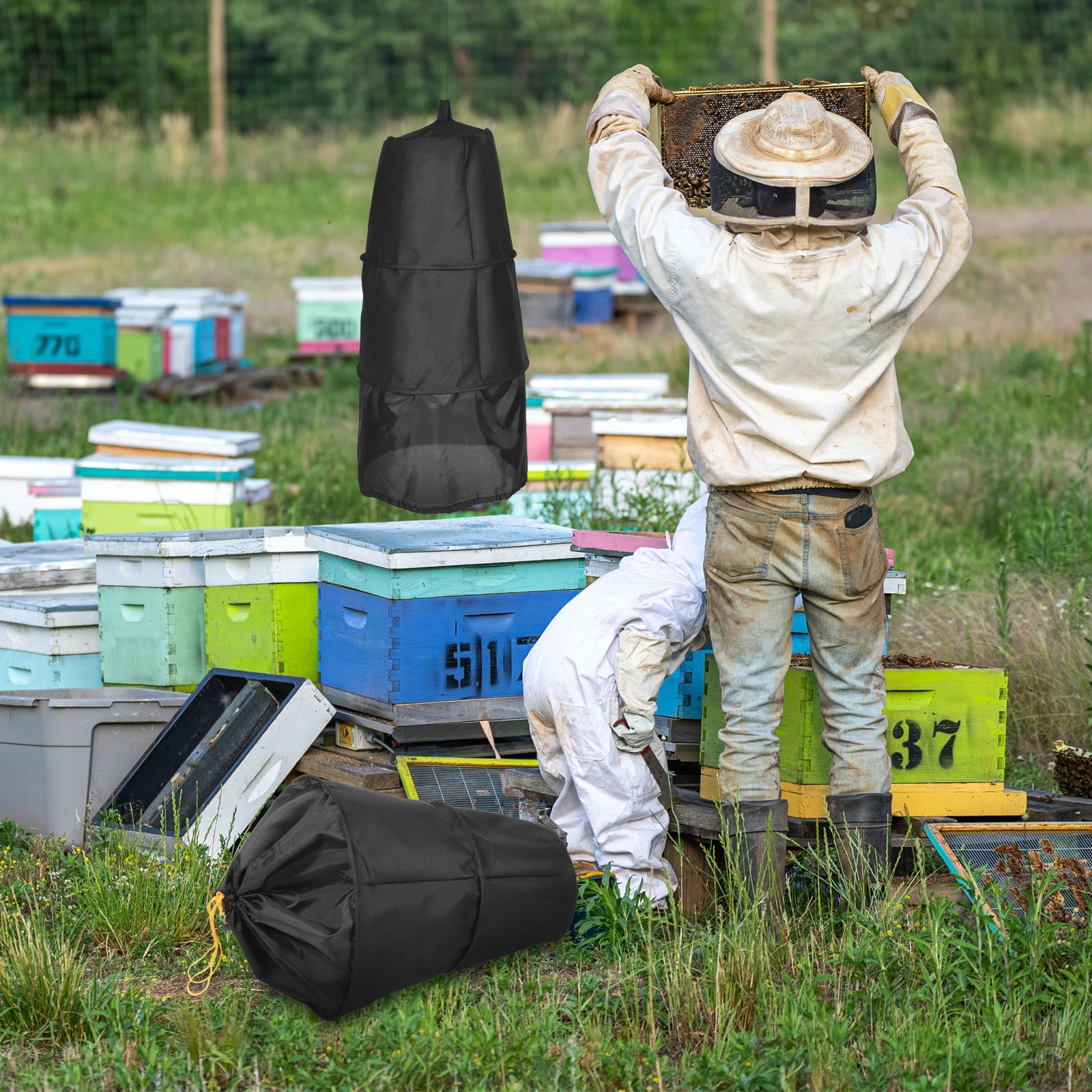 

Beehive Cage Bees Catching Tool Field Beekeeping Woven Cages Premium Cloth Durable Swarm Trap Swarming Catcher Supplies