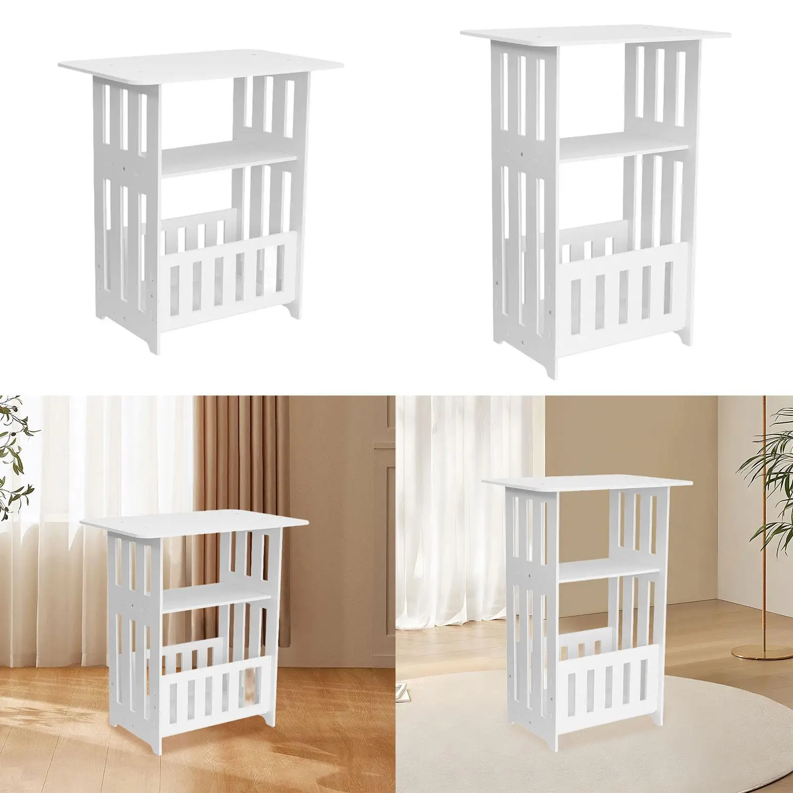 

Side Table Home Decor Nordic Versatile Wooden Storage Table 2 Tier Storage Shelf for Dorm Living Room Apartment Bedroom Sofa