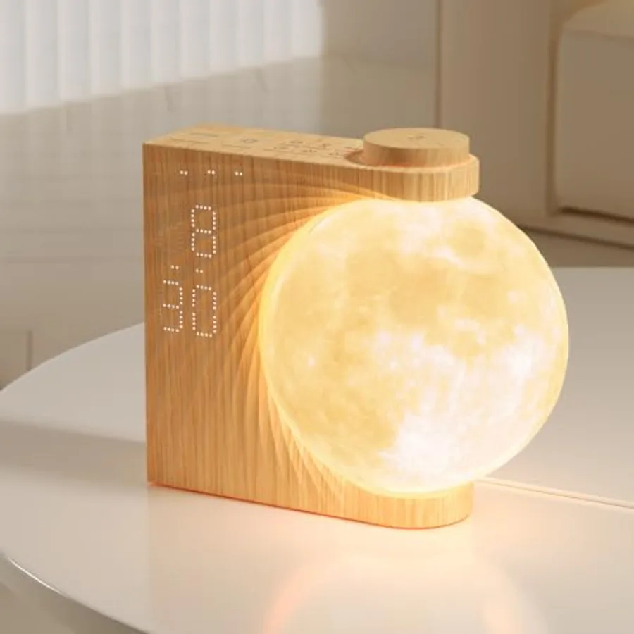 Sunrise Alarm Clocks for Heavy Sleepers, Night Lamp Clocks for Bedrooms with Moon Light, 10 Light Effects, 30/60/90 Timer, 10 S