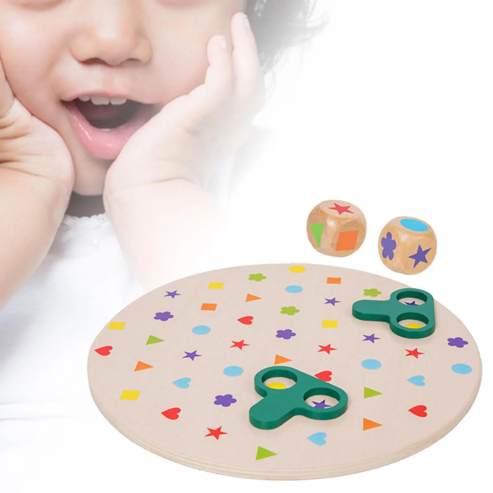 Forma e cor correspondente brinquedo rolando dados olho de mão educacional precoce