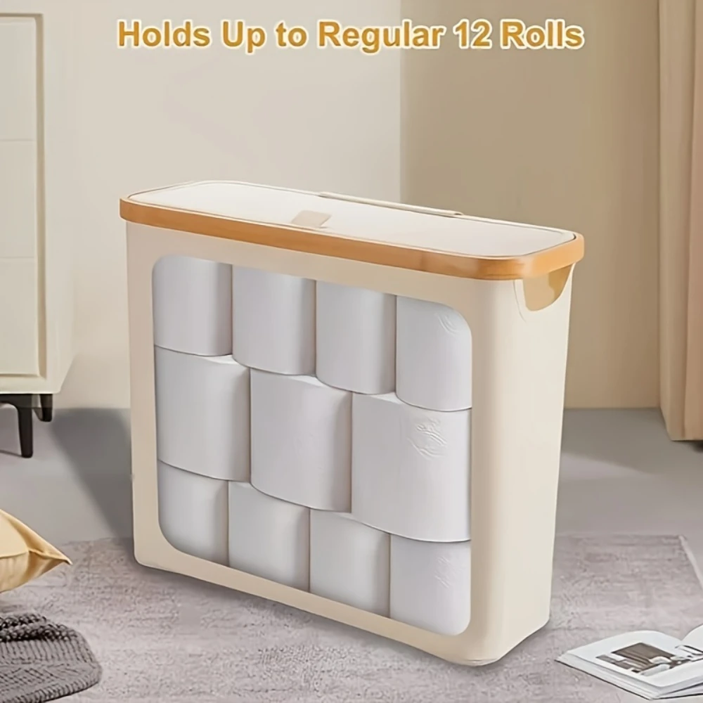 

Oxford cloth toilet paper storage box with lid 1pcs, self-adhesive wall mounted paper towel holder for home organization