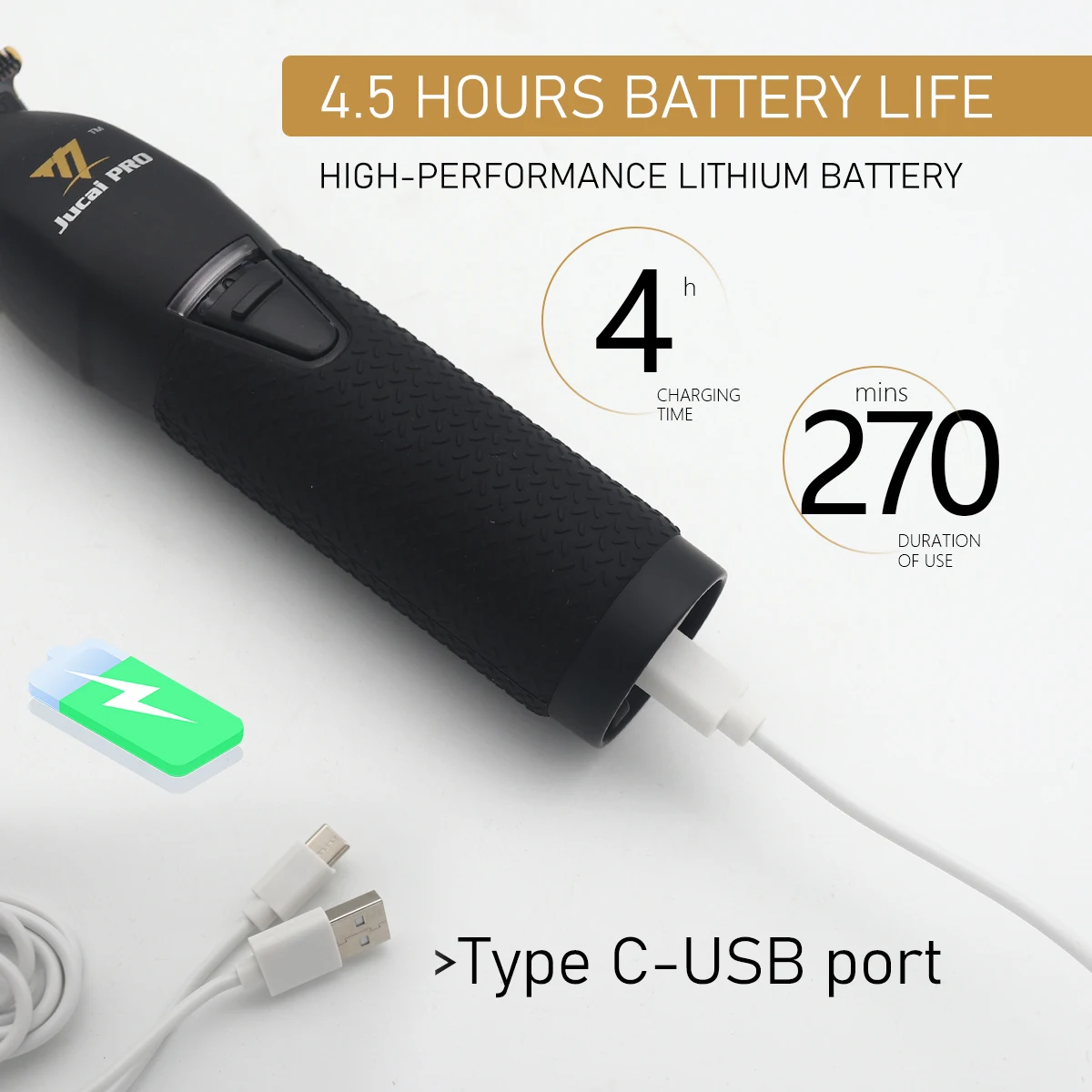 Jucai PRO F7878 Hair Trimmer for Men Brushless Motor Zero Gapped Low Noise Cordless Professional Hair Clipper Finishing Machine