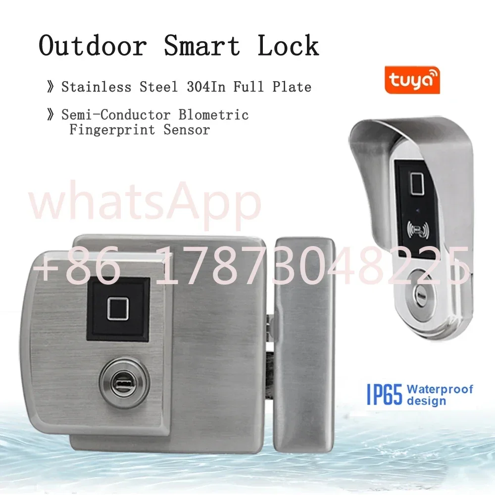 smart lock tuya  app BLE electronic digital fingerprint rim gate door lock selockey lock electronic IP65 waterproof