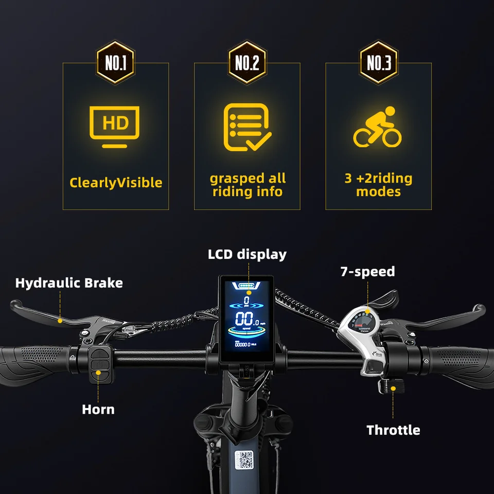 Foldable peak 750W Motor Off-Road Electric Bike 48V 13AH Lithium Battery 45km/h E-Bike 20 inch tire Mountain Electric bicycle image 4