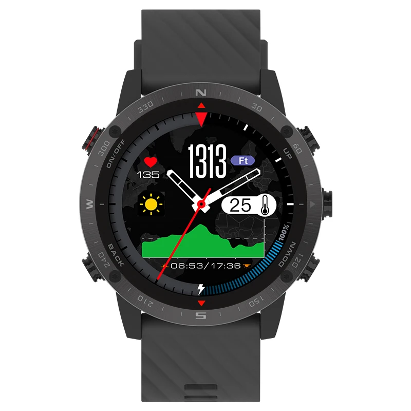 G5 Pro 1.3 인치 AMOLED 스크린 380MAH 배터리 나침반 날씨 기압 운동 등산 낚시 스마트 시계
