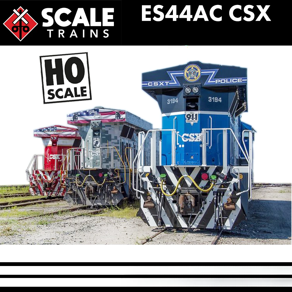 スケーラビリティのディーゼル機関車、自由奔放に生きる1/87、es44ac、csx 911グラスファイバー、dcc、電車モデル玩具