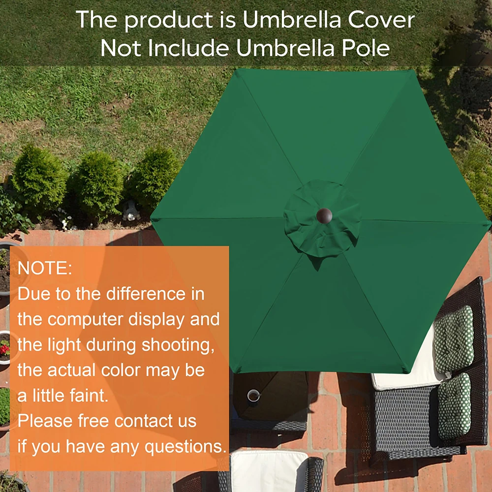 6/8 Rib Umbrella Replacement Canopy Outdoor Awning Stall Umbrella Garden Sunshade Cover Replacement Cloth Waterproof Top Fabric