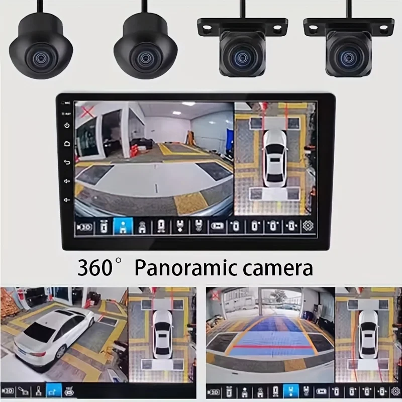 Full Coverage of Car Front and Rear Viewing Panoramic Camera with 360° Surround,AHD1080P/720P HD Night Vision,for Android Player