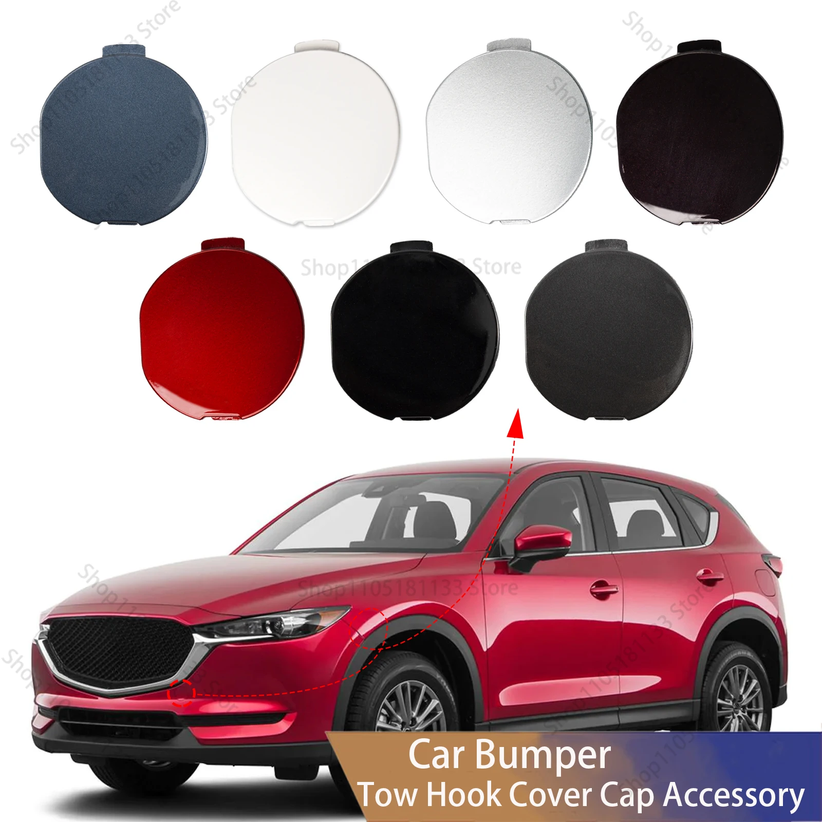 For Mazda CX5 Front Bumper Tow Hook Cover Cap Replacement Fits 2017-2021 CX5 Models Genuine Accessory KB8A50A11 & KB8A50A11BBB