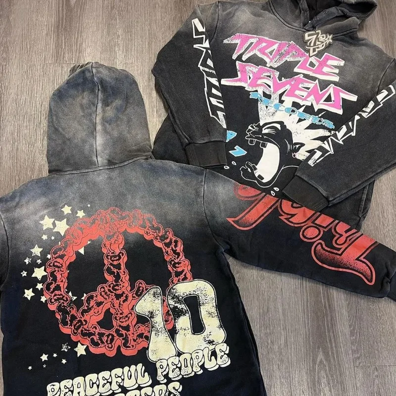 Sudadera con capucha para hombre y mujer, jersey de gran tamaño con estampado de letras de Rock, Hip-hop, estilo gótico y Punk, Y2k, Harajuku, motocicleta