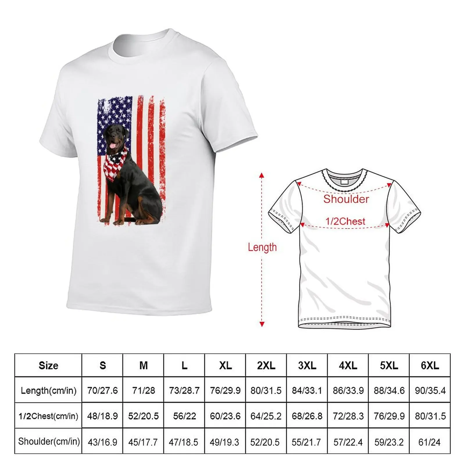 American Flag Rottweiler T-Shirt tees aesthetic clothes mens fashion