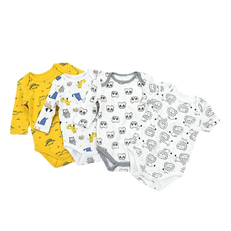 

Children's Clothing Newborn Baby Triangle Wrap Buttocks Baby Neutral Cute Crawling Suit Long Sleeved Pullover Jumpsuit