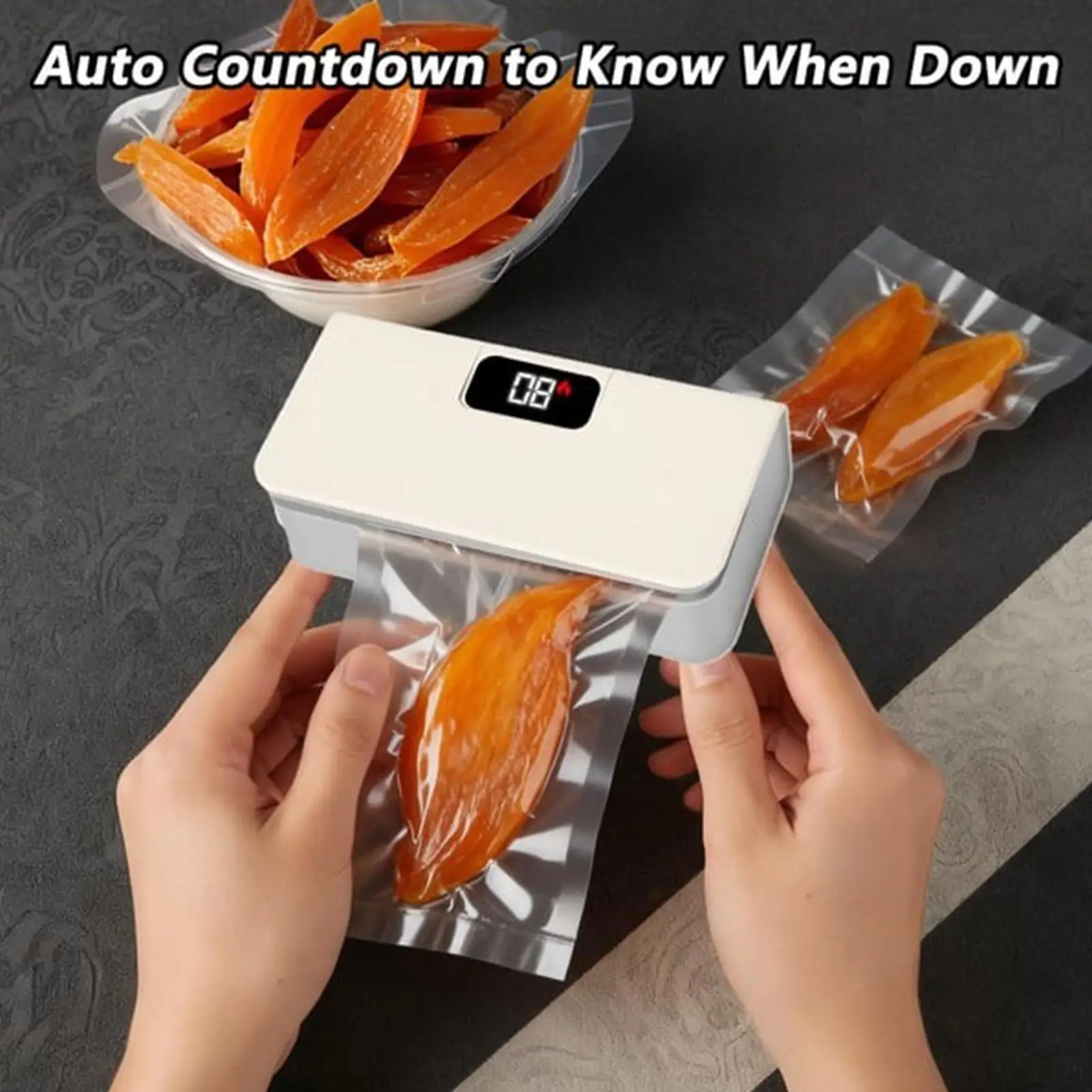 Rechargeable Mini Sealer, 6 Mode Electric Handheld Bag Sealer with Cutter & Magnetic Base for Kitchen, Snacks, Chips, Fruits