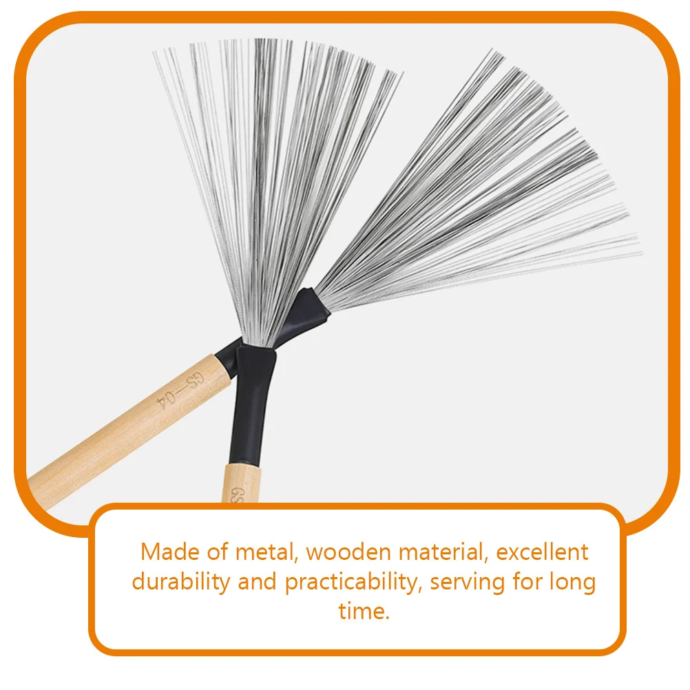 

1 Pair Drum Brush Maple Wooden Handle Portable Lightweight For Kids Beginners Students Adults Percussion Practice Performance