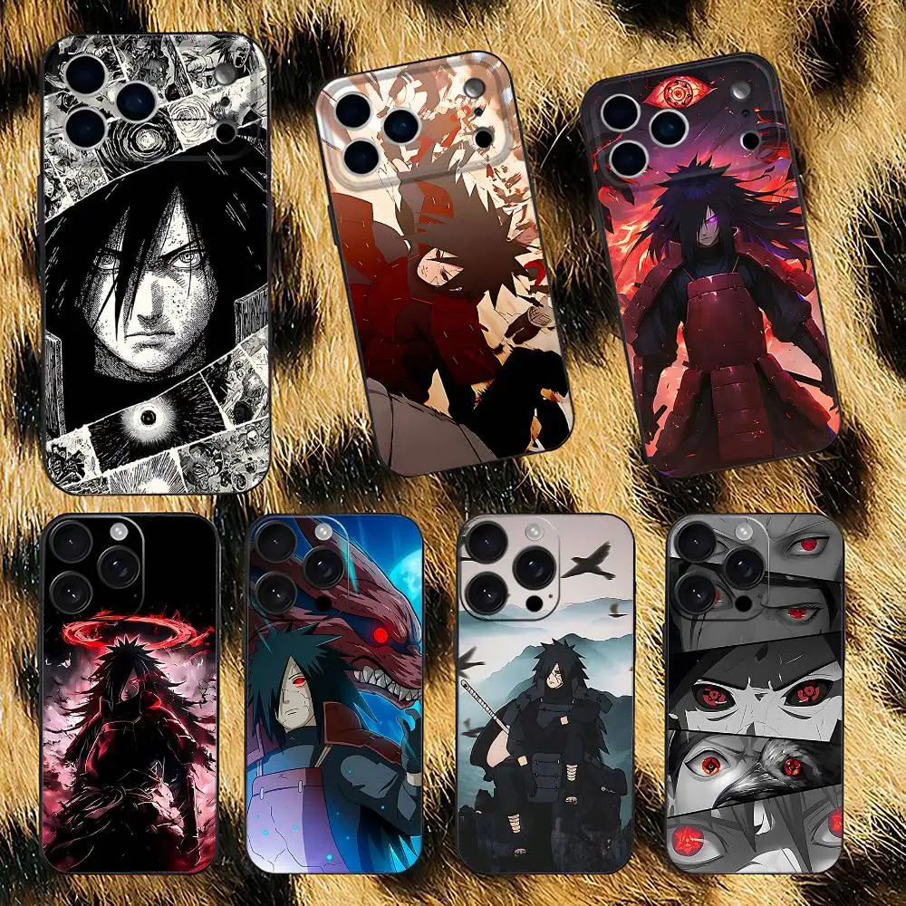 

U-Uchihas Anime M-MadaraS Phone Case For iPhone 17,16,15,14,13,12,11,Pro,XS,Max,XR,Plus,E,SE4,Mini Black Soft Cover