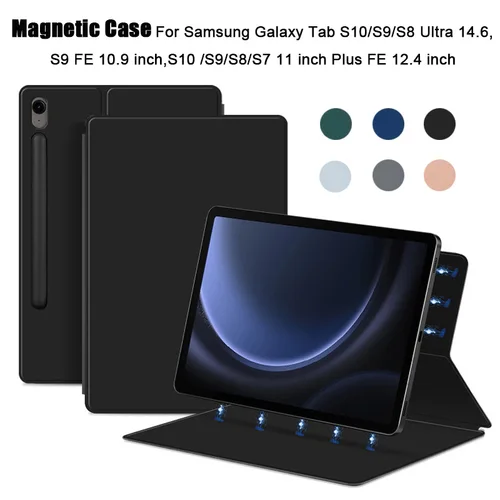 Imagen 1 del producto Funda magnética para Samsung Galaxy Tab S10 S9 S8 S7 11 Plus FE 12,4 13,1 pulgadas Funda con soporte S10 S9 FE 10,9 Funda con portalápices