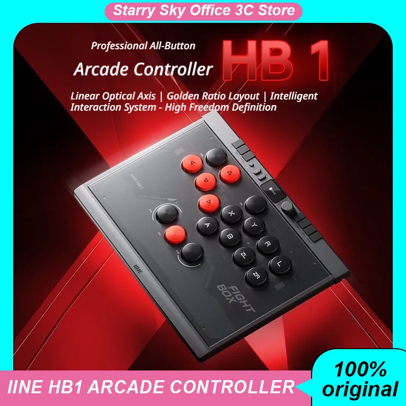 

IINE HB1 Arcade Controller Professional All-Button Wireless/Wired Arcade Controller 17-Button Layout Optical Linear Switches